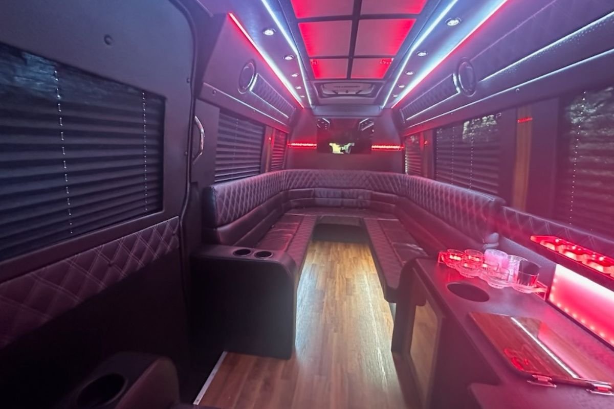 Inside of 12 Pax Party bus