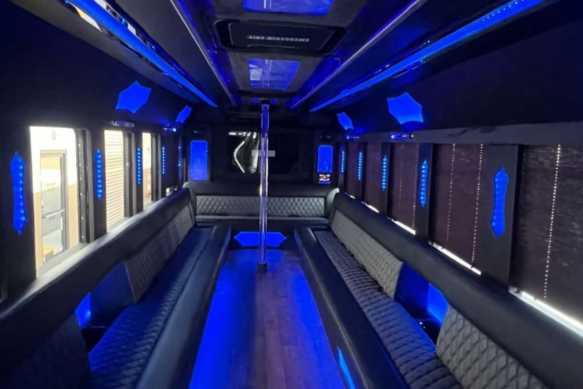 Inside of 22 pax party bus